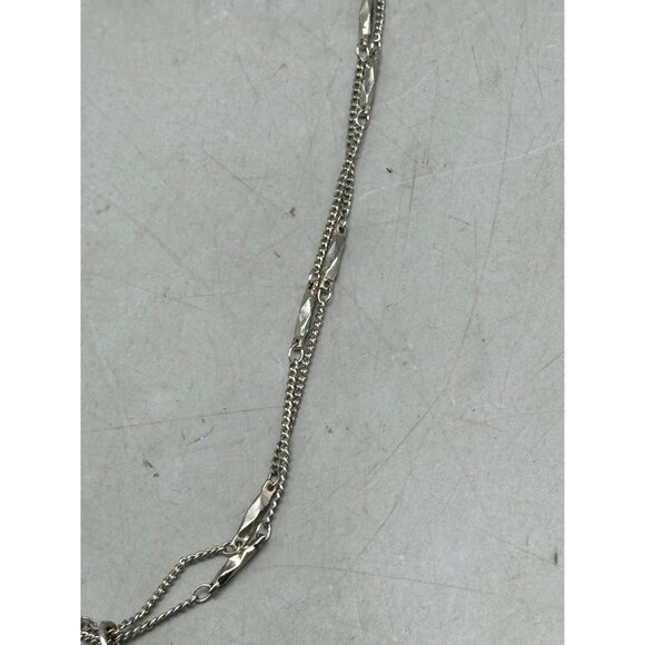 Mariana cross double chain necklace handmade crystal green floral 19" READ NEW - Picture 2 of 6